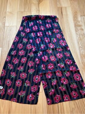 Vintage Talbots Silk Floral Print Multicolor Scarf